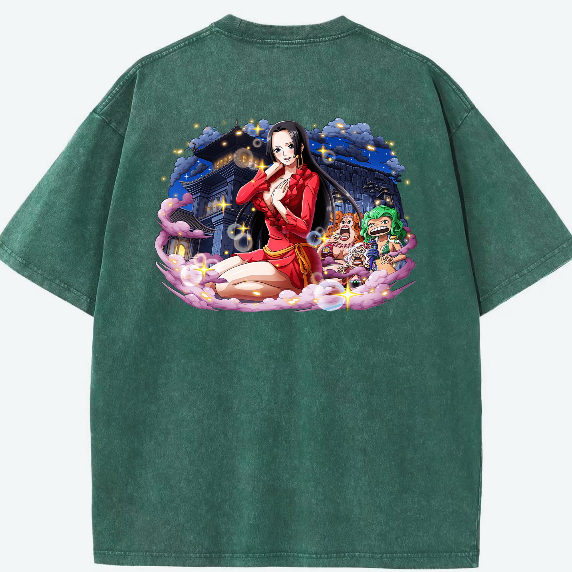 ワンピース ボア・ハンコック ONE PIECE Boa·Hancock 綿100% ヴィンテージ風 半袖Tシャツ（背面プリント）